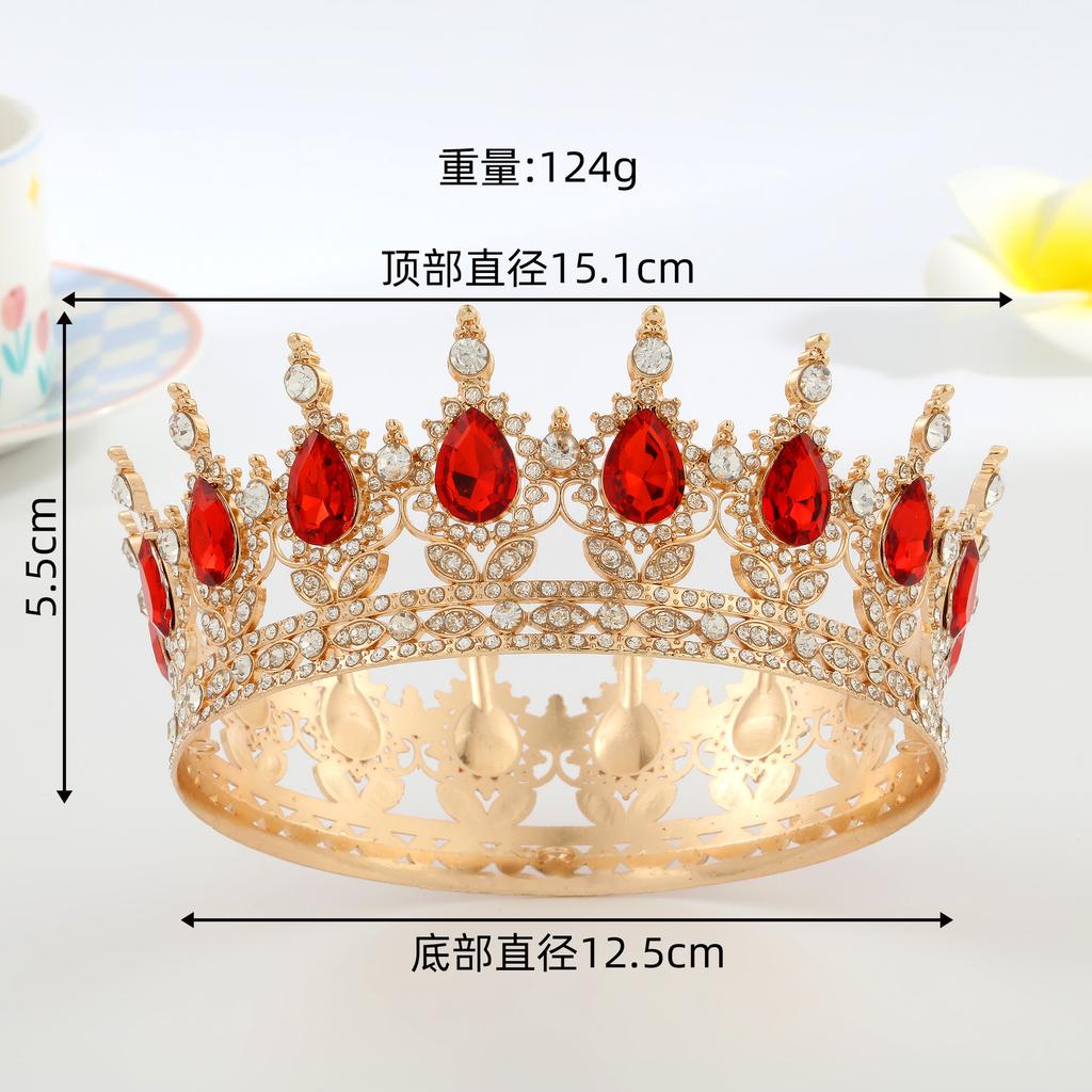 Luxury New Arrival Birthday Party Bridal Performance Crown Princess High-end Wedding Bride Headpiece Round Crown Tiara
