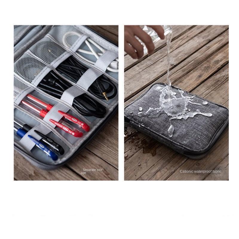 Torba do przechowywania kabli danych, torba do przechowywania power banku, etui na słuchawki cyfrowe pudełko do przechowywania, wielofunkcyjna torba podróżna z tkaniny Oxford