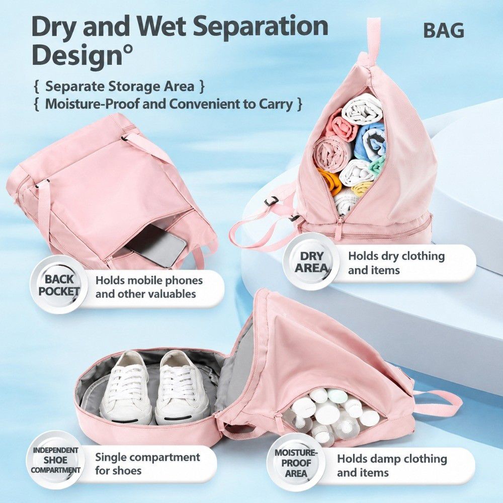 Shoe Compartment Swimming Bag Portable Fitness Storage Bag Sports Activities