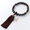 Altar Shop Takita Kyoto Prayer Beads for Striped Ebony 2 Heavenly Tiger Eye 22 Bead Bag Prayer Beads for All Certificate Included [Buddhist Shoten]