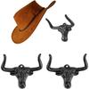 Cowboy Hat Rack for Wall,3 Pack Modern Metal Cast Iron Cowboy Hat Holder Cowgirl Hat Hanger Western Wall Decor Hat Hooks
