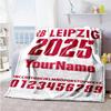 Rb Leipzig Personalized Text Blanket Gift Customizable Blanket Soft Warm Cozy Perfect For Living Room Livingroom Sofa Picnics Four Seasons Multipurpos