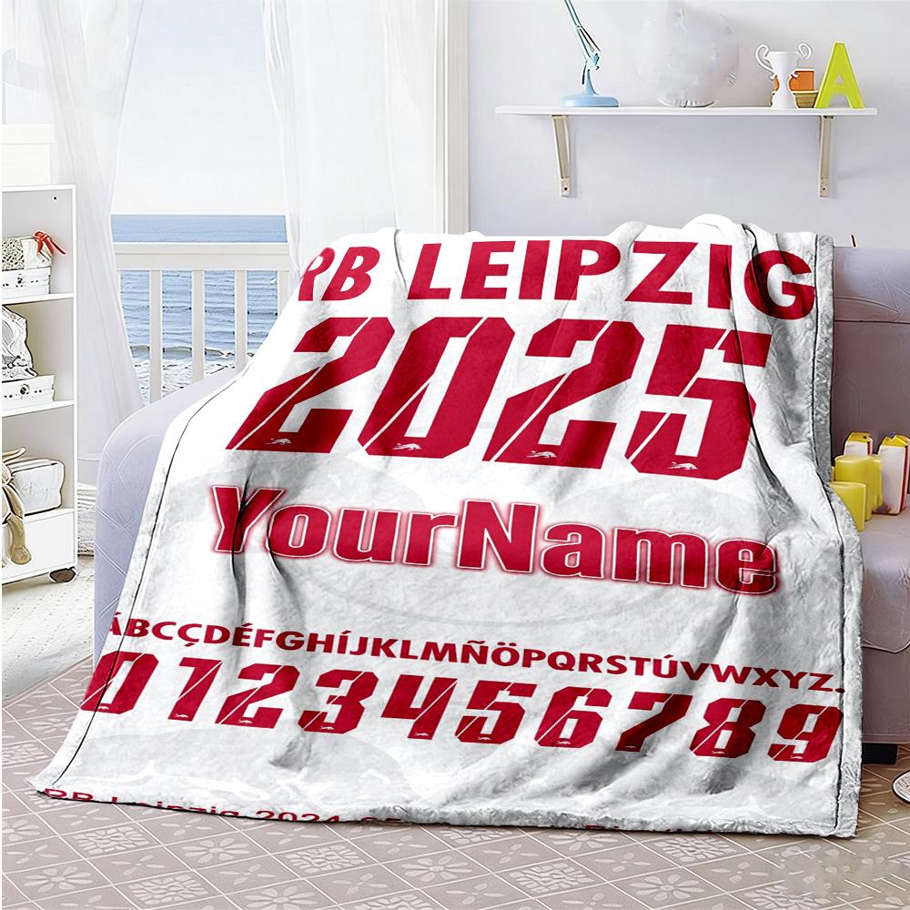 Rb Leipzig Personalized Text Blanket Gift Customizable Blanket Soft Warm Cozy Perfect For Living Room Livingroom Sofa Picnics Four Seasons Multipurpos