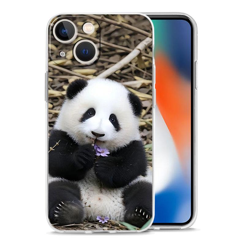 Custodia per Telefono Per iPhone 17 Custodie iPhone Air 16 15 12 13 14 Pro Max 7 8 Plus 16Pro iPhone11 Trasparente Morbida Cover panda