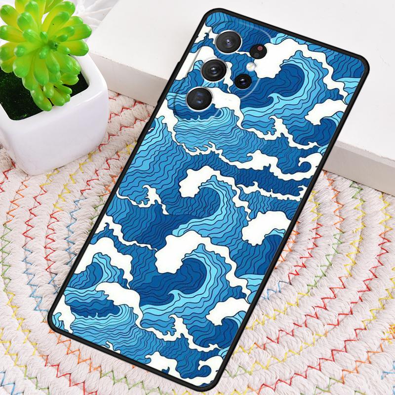 Japanese Pub Wave Anime Art Silicone Phone Case For Samsung Galaxy Note 10 Pro S26 S25 S24 S23 S22 S21 Plus S25Ultra Capa Cover