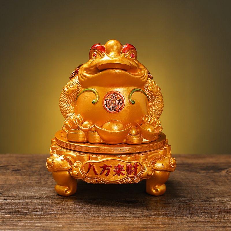 Golden Toad Wealth Attract Decoration Crafts Living Room Wine Cabinet TV Cabinet Opening Gifts Chinese Style Ornaments