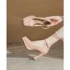 2024 New Nude One-word Buckle with Thick Heel Single Shoes Women's Patent Leather Waterproof Table Thick-soled High Heels
