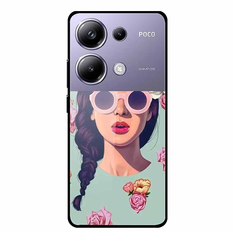 Painting Cover For Poco M6 Pro GlassTempered Glass Case Hard Back Shield for Xiaomi Poco M 6 Pro 6.67" Colourful Phone Fundas