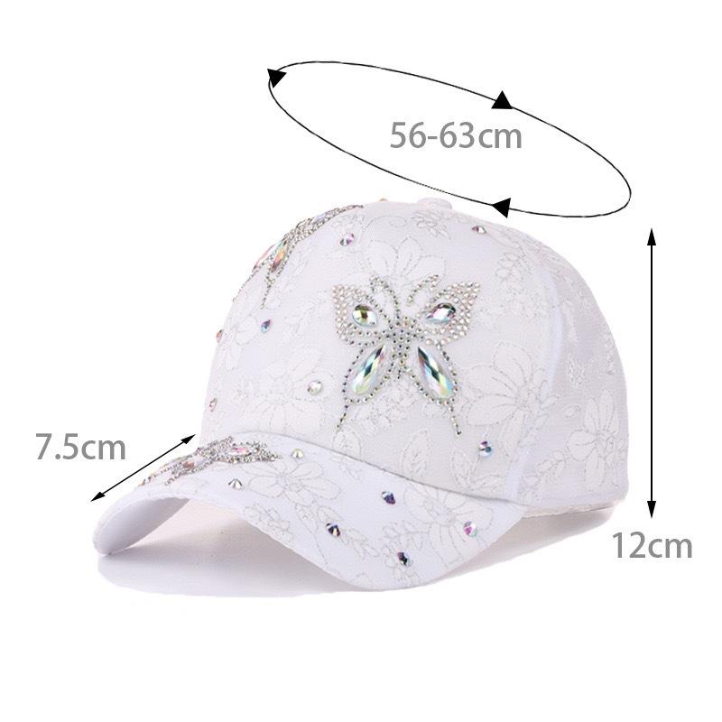New Fashion Women Cap Butterfly Flower Pendant Baseball Cap Female Outdoor Adjustable Streetwear Summer Trucker Hat