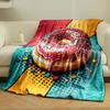 Pop Art Donut Delight Print Blanket Soft and Cozy Perfect for the Living Room Bed Sofa or a Nap,gift
