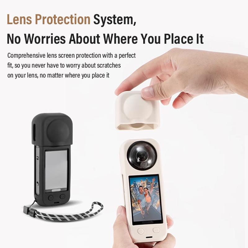 For Insta360 X5 Soft Silicone Case Anti-Scratch Protective Case Shell Non-Slip Panoramic Camera Skin Cover Lens Protective Cover