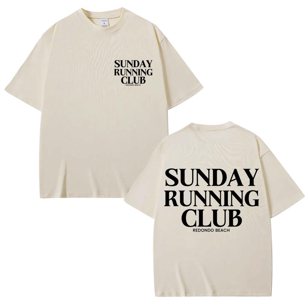 Sunday Running Club Graphic T Shirt Men Women Sport Fashion Harajuku T-shirts Oversized Cotton Casual O-Neck T Shirts