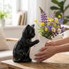 Cat Statue Cat Pushing Vase Unique Flower Holder Kitten with Tilted Flower Vase  Home Decor