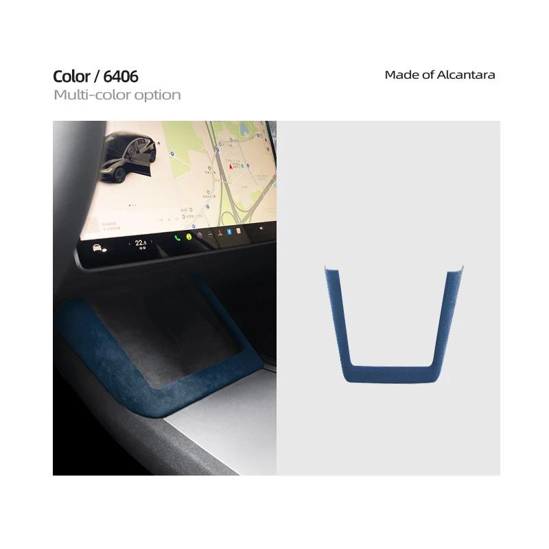 Alcantara Suede For Tesla Model 3 Highland 2024 Central Control Wireless Charging Frame Protect Cover Trim Modeling Accessories