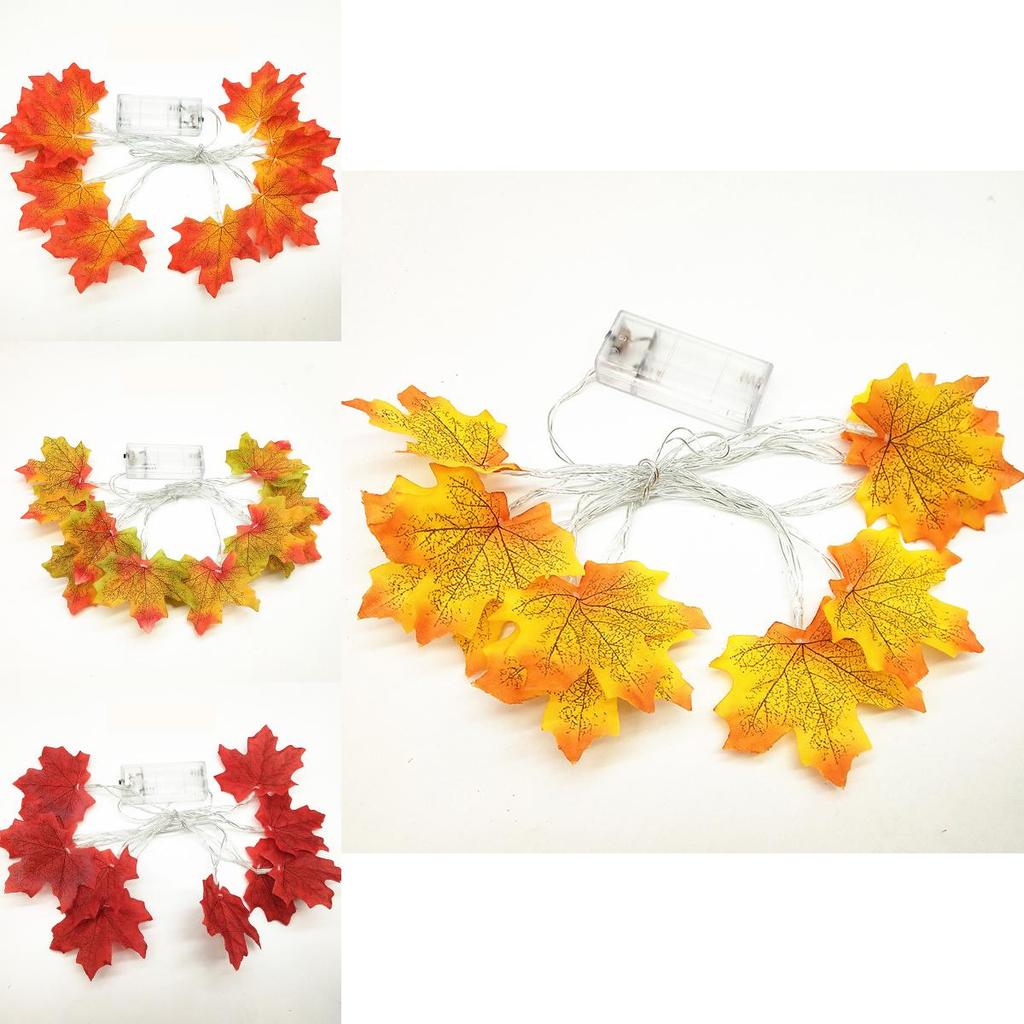 Pendant Maple Christmas Leaves Lighted Fall Garland 102030 Led String Lights