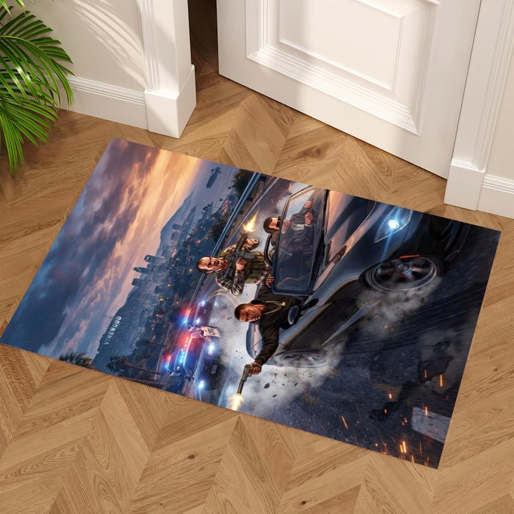 Gta Area Rug Design For Dormitory Living Rooms Balcony Outdoor Antislip Carpet Anime Office Decor Best For Christmas