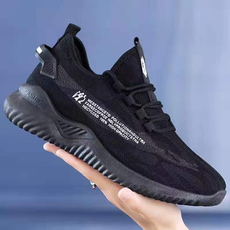 Unisex Plus Size Sports Shoes Flat Sole Solid Color Women Casual Single Shoes Front Lace Up Sneaker Men's Flyknit Lightweight Shoes 36-44