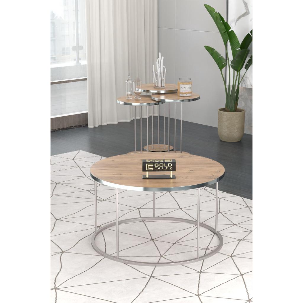 Coffee Table And Nesting Table Terra Silver White