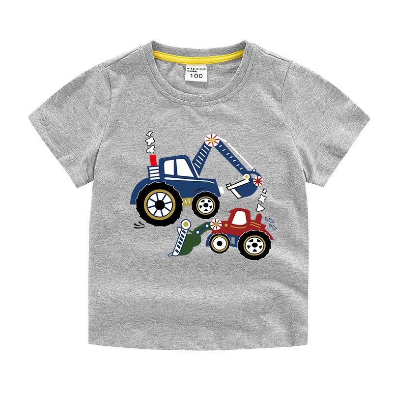 New Boys' Pure Cotton Short-Sleeve Printed T-Shirt - Round Neck Summer Top