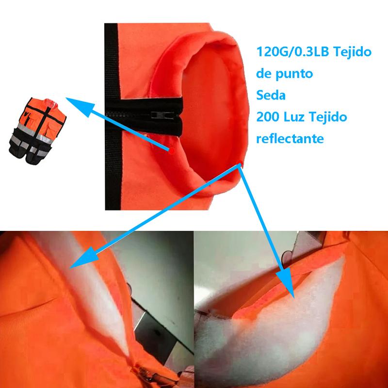 High Visibility Reflective Safety Vest 2 Size XXL,XL Orange Black color Safety Vest Night Cycling Work Clothes XL
