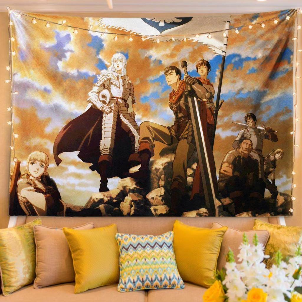 Berserk Anime Tapestry Wall Hanging Manga Art Wall Decor for Bedroom Dorm Living Room Home Decoration