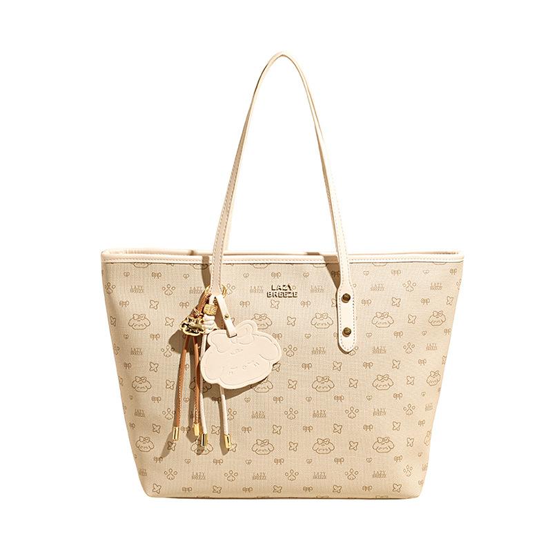 New large-capacity tote bag women's popular contrasting color printed portable shoulder bag underarm bag