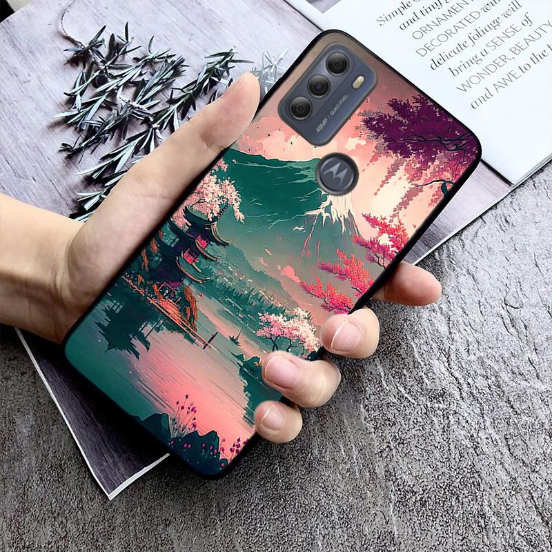 Japanese Mount Fuji Landscape Phone Case For Moto E32 E32S E20 E40 E7 Plus Edge 40 30 Ultra Neo 20 Lite G13 G9Plus GPure GStylus