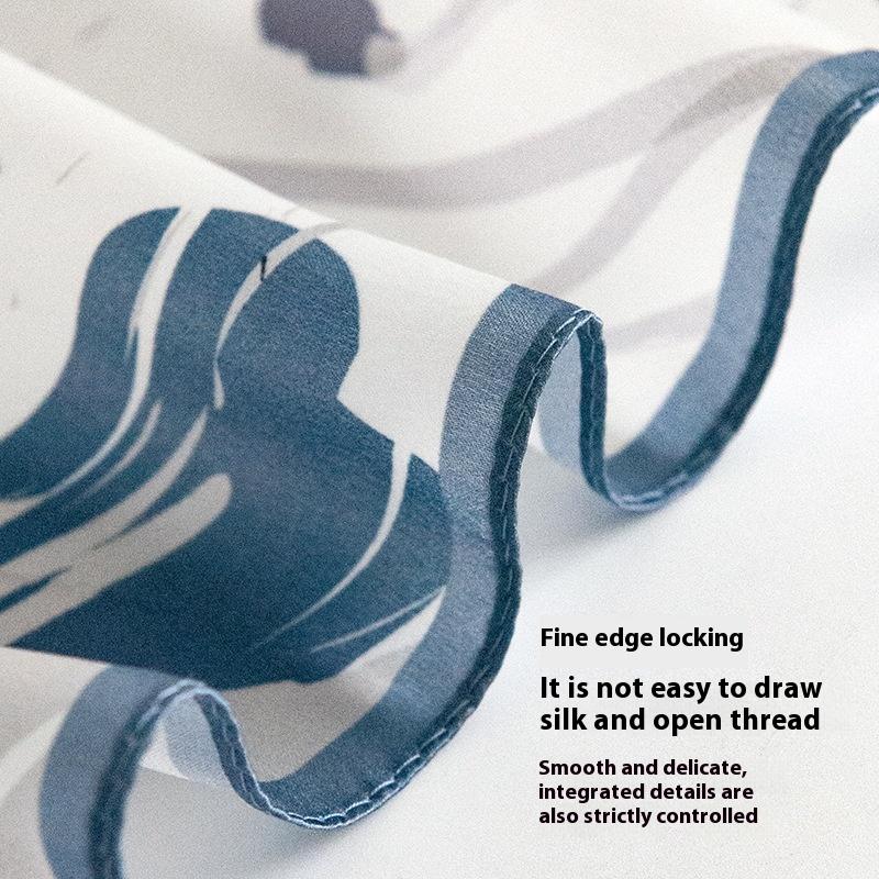53Cm satin blue printed silk neck small square scarf 100 mulberry silk scarf OL versatile  new silk scarf