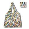 Large Floral Pattern Foldable Tote Bag - Portable, Sturdy, Eco-Friendly, Wear-Resistant for Grocery Shopping