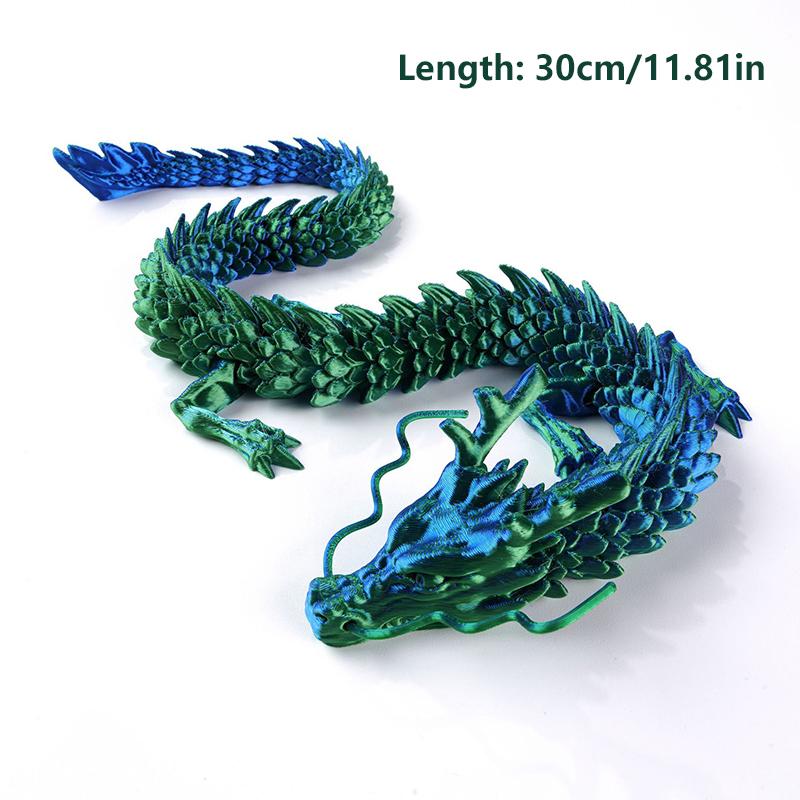 Funny 30Cm 3D Printed Dragon Model Movable Joint Fidget Rotatable Articulated Office Desktop Ornament Adults Kid Gift