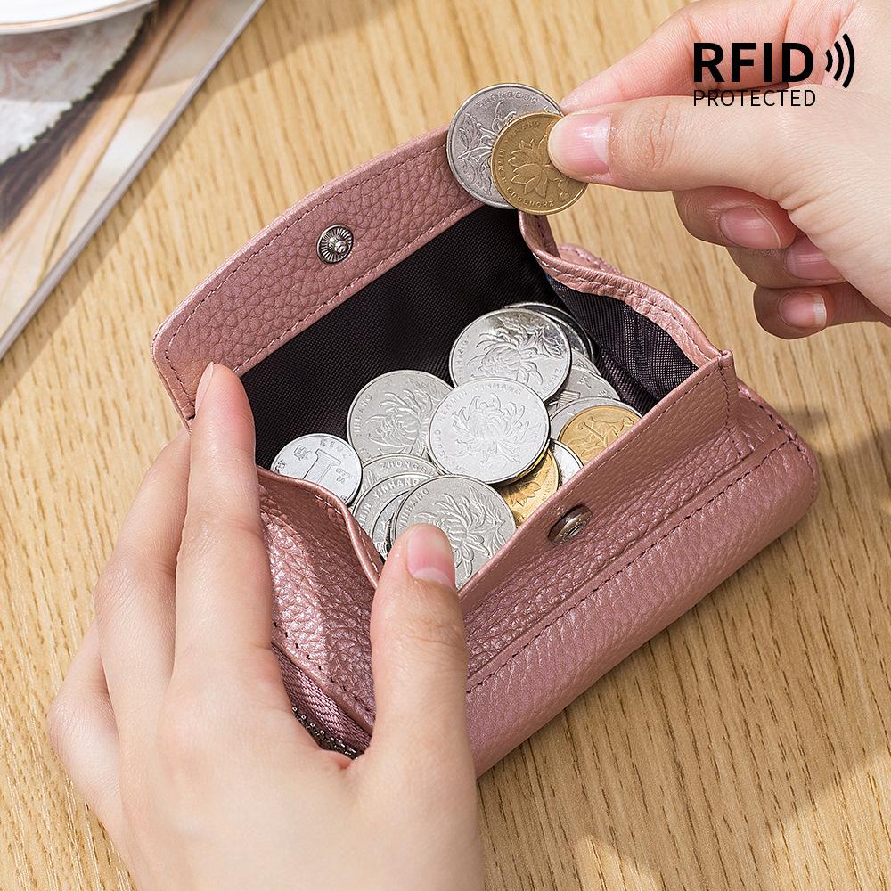 RFID women's organ card bag Japanese style, new mini multi-card holder zipper change bag large capacity