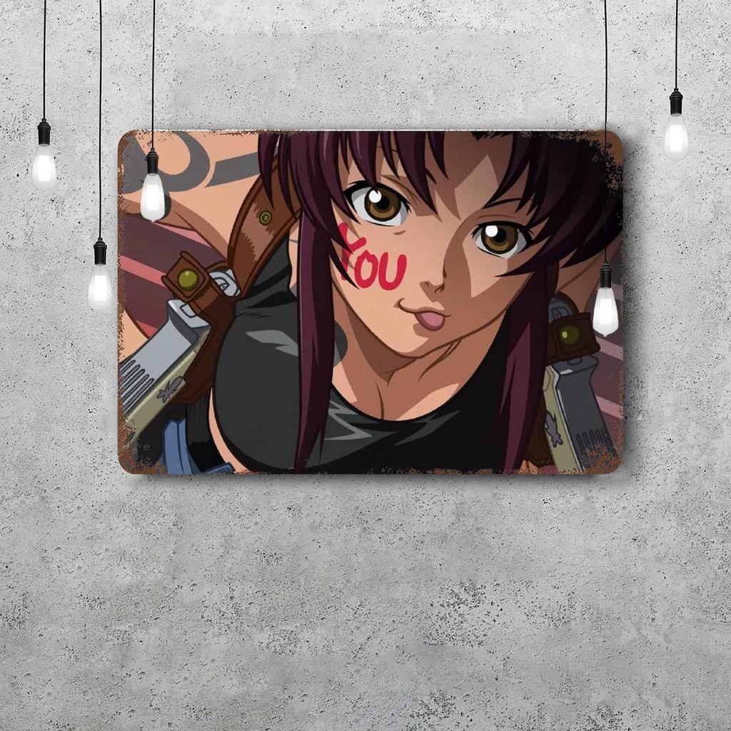 revy black lagoon Funny Bar Metal Sign Retro Plaque Sign Alcohol Drinker Pub Club Man Cave Kitchen Wall Decoration