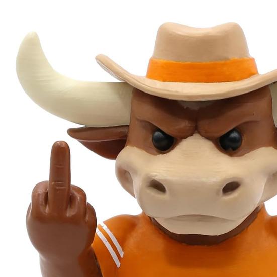 Statue Taureau du Texas Doigt d'Honneur Humour Résine Figurine Vache des Highlands Drôle Décoration Tableau de Bord Voiture pour Camion Bureau Étagère Cadeau Gag pour Hommes