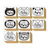 Saw Stamp Set Small Animal Cute Saw Cat Panda Rabbit Lion Bear Rabbit Stamp Wooden Rubber Stamp Convenient Present Made In Japan (#83)