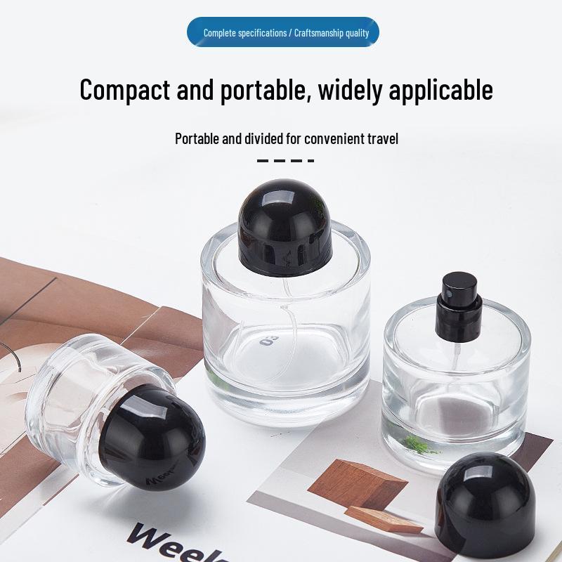 Transparent Glass Perfume Bottles: 30ml Press-type, 50ml Decanting, 100ml Bayonet Spray.