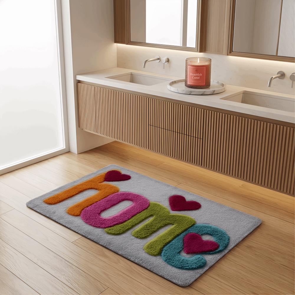 Flower Absorbent Mat Letter Floor Mat Wear-resistant Bathroom Mat  Entrance Hall