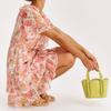 European and American new floral dress V-neck ruffle edge waist strap medium and long holiday beach dress