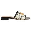 Gucci GG Slide Leather Casual Shoes Women's Black White 677584 UM920 1193