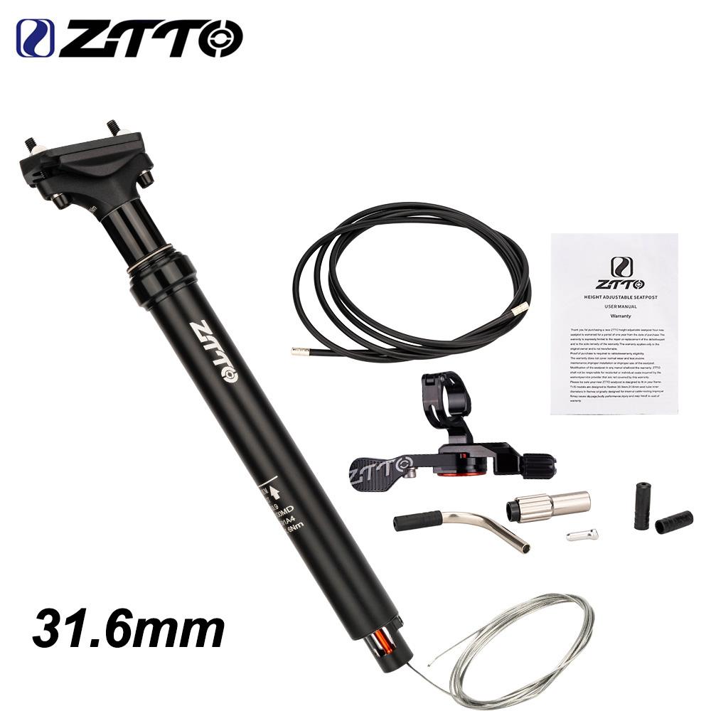 ZTTO MTB Bike Dropper Seatpost Adjustable Suspension Seat Post Tube 30.9mm 31.6mm Internal Routing Cable Remote 100mm Travel