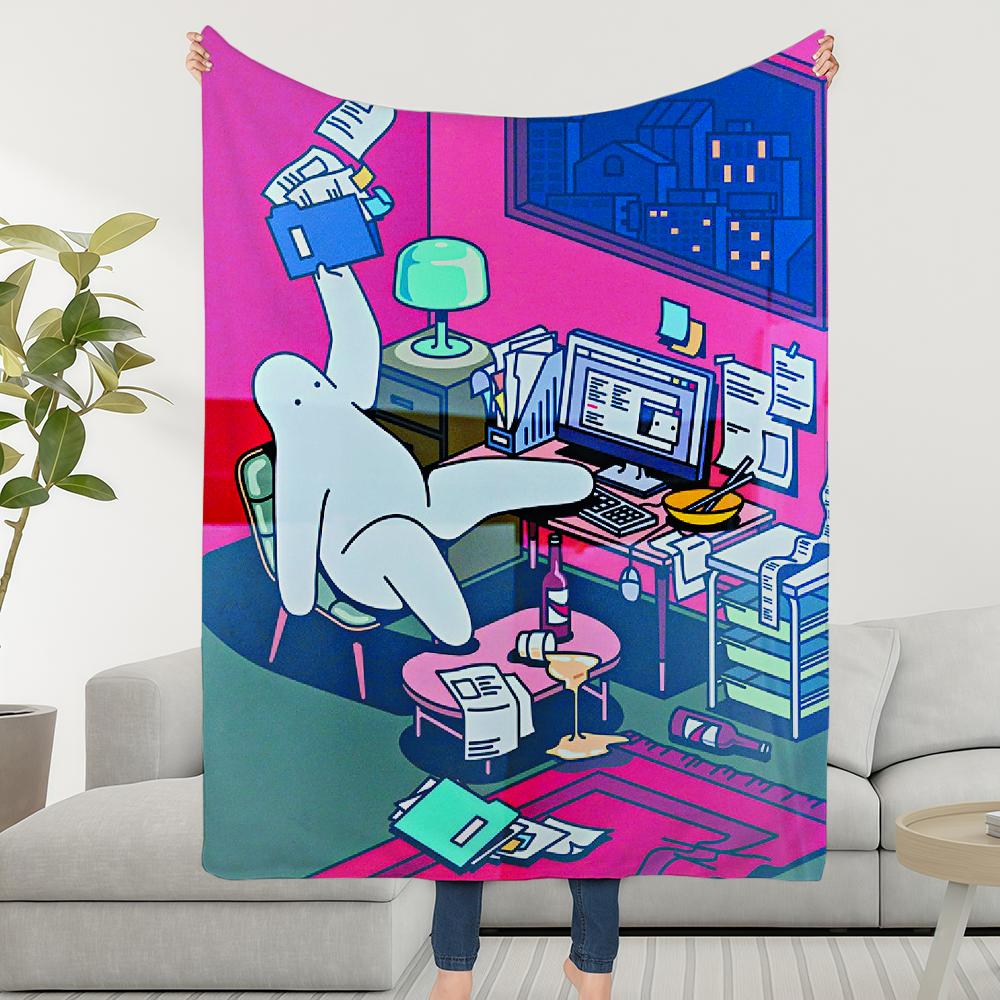 Blanket Throw Super M-Mr Cosy Plush Living Illustration Room Sofa Couch Childish Birthday D-DonothingS Cute Gifts
