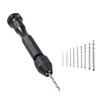 Aluminum Mini Micro Hand Drill Keyless Chuck + 10Pcs Twist Drills Rotary Tools Set