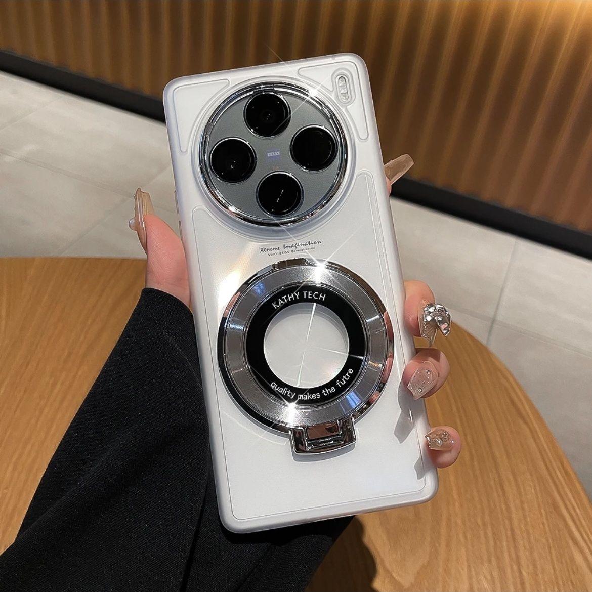 

Для VIVO X200 Pro Чехол Мягкий ТПУ Прозрачный С Кольцом Подставка Магнитный Защитный Чехол Для VIVO X200Pro Mini Phone Shell For X200 Pro Mini белый