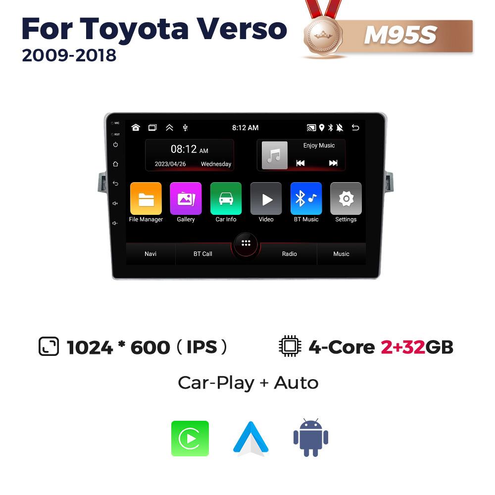 8+256G Car Radio Android Multimedia Player For Toyota Verso 2009-2018 GPS BT Audio Stereo Car Intelligent Systems 4G LTE+5G WIFI