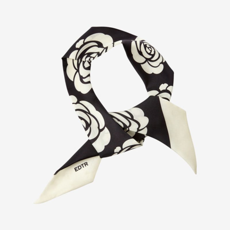 EDTR Black Rose Silk Scarf ED23A4FAZ0399