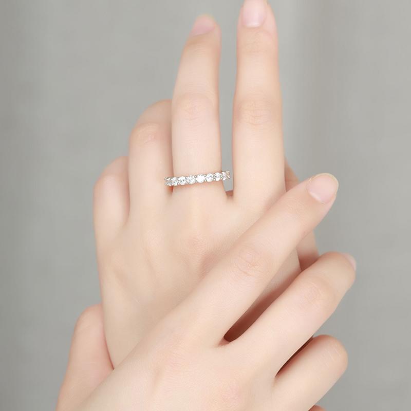 Smyoue 3mm Certified Moissanite Rings for Women Full Diamond Sparkling Bride Jewelry Wholesale 100% 925  Silver 9 Color