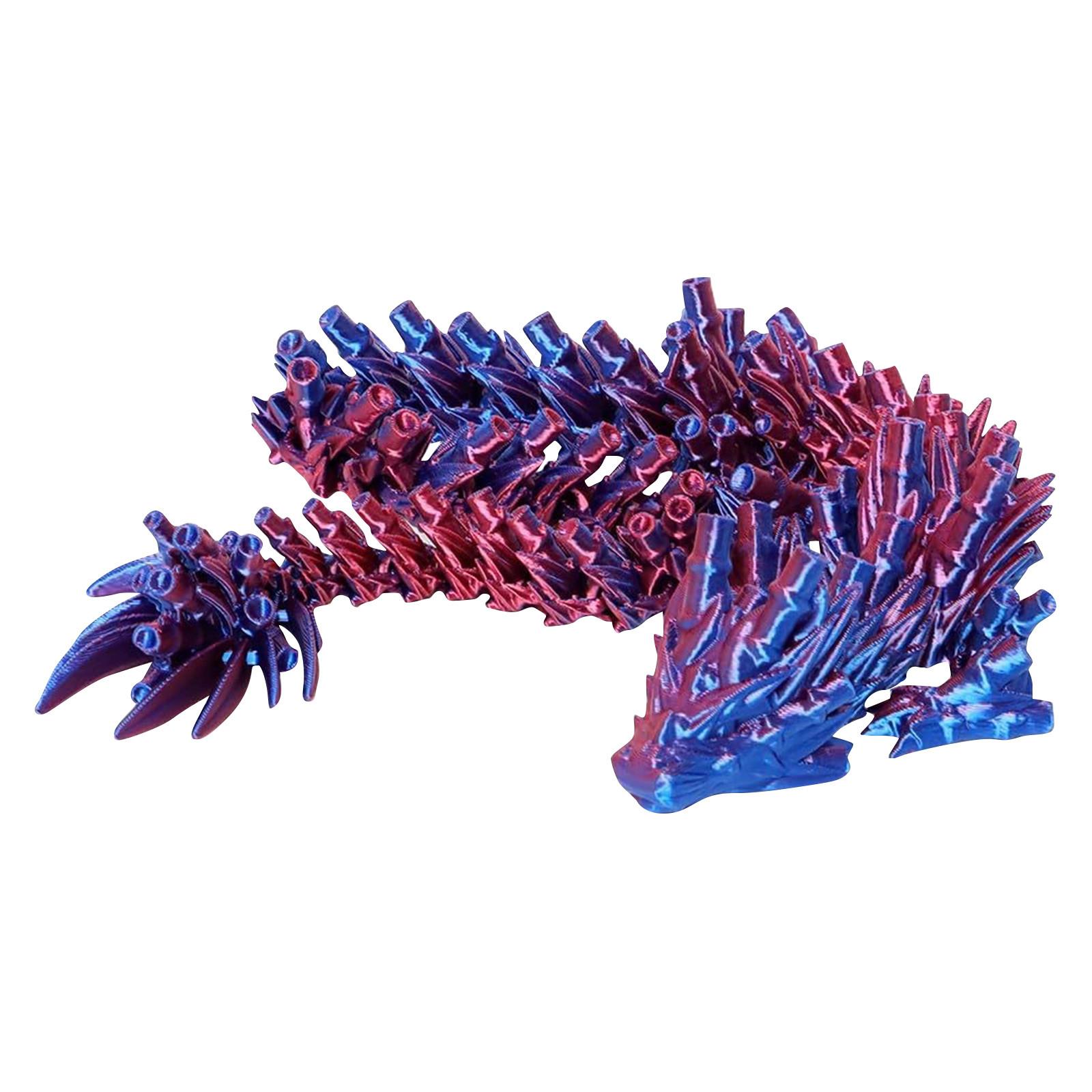 

3D-печатные украшения с подвижными суставами, украшения в виде драконов, набор фигурок, украшение в виде дракона One Size фиолетовый