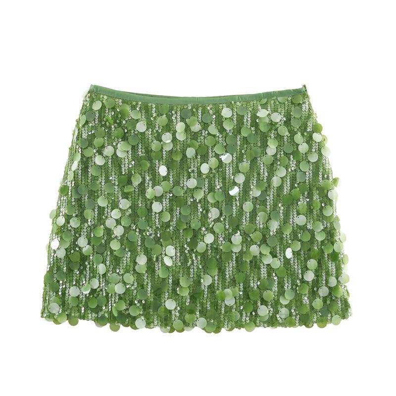 2026 Winter Women's European & American Style Sequin Miniskirt: Sexy Hip-Hugging Short Skirt