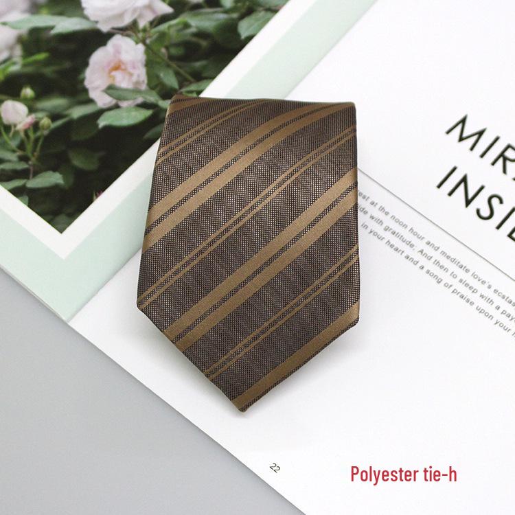 2024 Men's Jacquard Polyester Silk Tie - Floral and Stripe Design