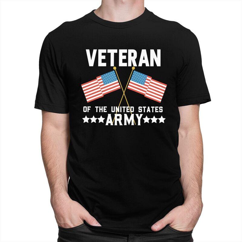 Custom Fashion American Flag US Army Veteran T Shirts Men ShortSleeve Tshirt Casual Tee 100 Cotton Slim Fit Tshirt Merch