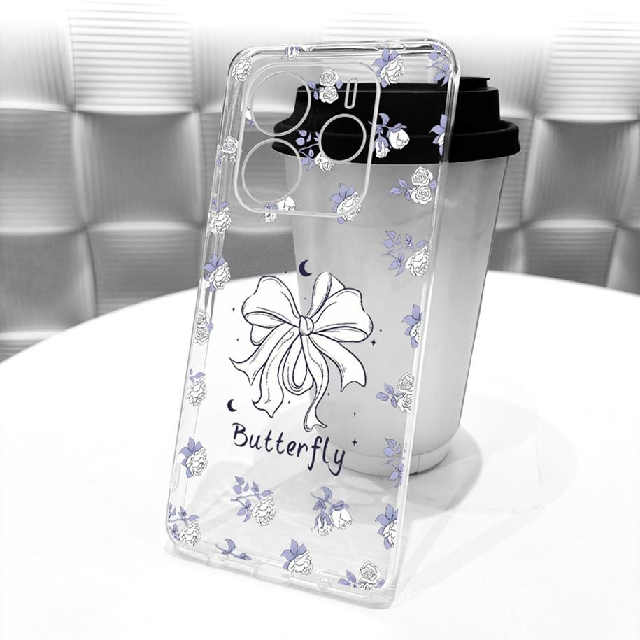 For Xiaomi Redmi Note 14 4G Case New Fashion Flower Bowknot Soft Slim Silicone Back Cover For Redmi Note 14S Note14 5G Protector